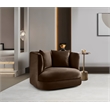 Pemberly Row Contemporary Brown Velvet Accent Chair - 38