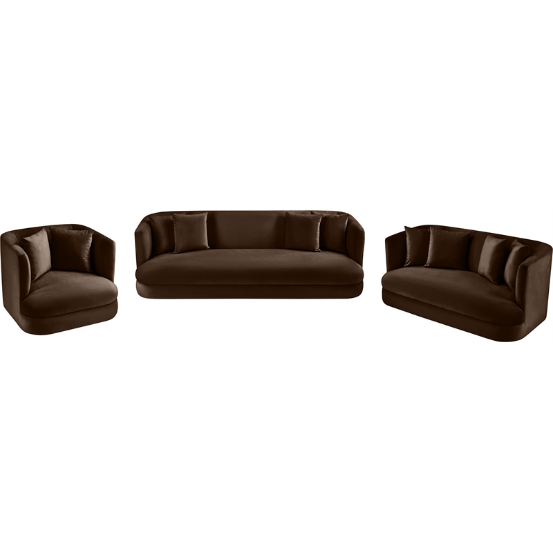 Pemberly Row Contemporary Brown Velvet Accent Chair - 38