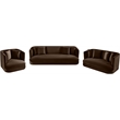 Pemberly Row Contemporary Brown Velvet Accent Chair - 38