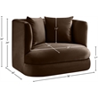 Pemberly Row Contemporary Brown Velvet Accent Chair - 38