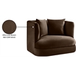 Pemberly Row Contemporary Brown Velvet Accent Chair - 38