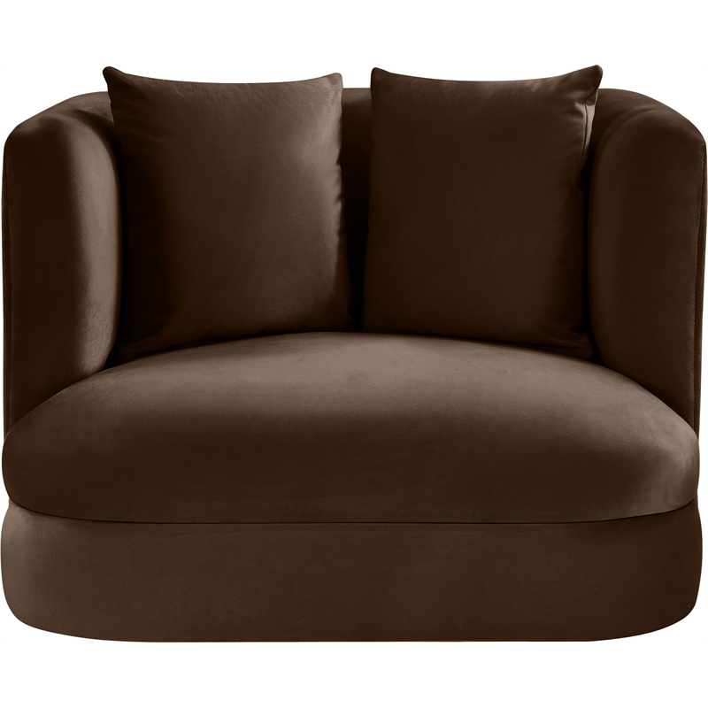Pemberly Row Contemporary Brown Velvet Accent Chair - 38