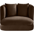 Pemberly Row Contemporary Brown Velvet Accent Chair - 38