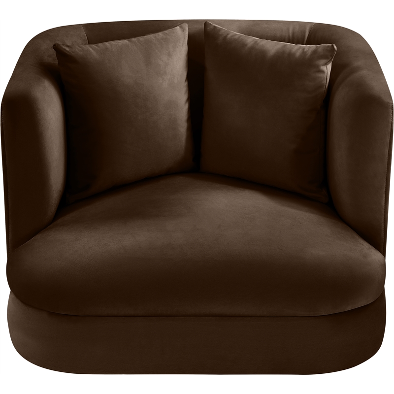 Pemberly Row Contemporary Brown Velvet Accent Chair - 38