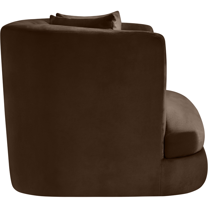 Pemberly Row Contemporary Brown Velvet Accent Chair - 38