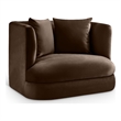 Pemberly Row Contemporary Brown Velvet Accent Chair - 38