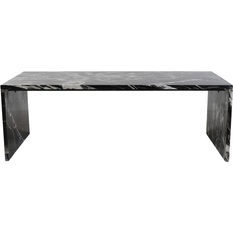 Pemberly Row Contemporary Black Marble Coffee Table - 48