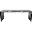 Pemberly Row Contemporary Black Marble Coffee Table - 48