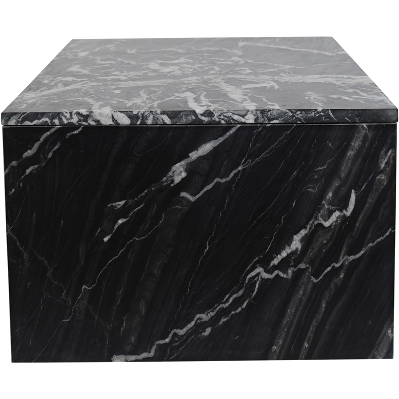 Pemberly Row Contemporary Black Marble Coffee Table - 48
