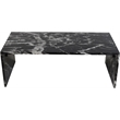 Pemberly Row Contemporary Black Marble Coffee Table - 48