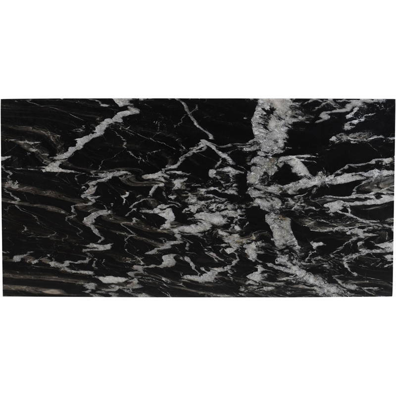 Pemberly Row Contemporary Black Marble Coffee Table - 48