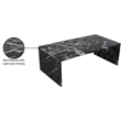Pemberly Row Contemporary Black Marble Coffee Table - 48
