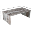 Pemberly Row Contemporary Brown Marble Coffee Table - 48