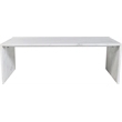 Pemberly Row Contemporary White Marble Coffee Table - 48