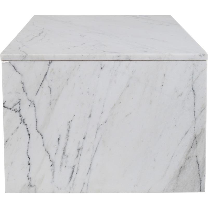 Pemberly Row Contemporary White Marble Coffee Table - 48