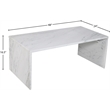 Pemberly Row Contemporary White Marble Coffee Table - 48