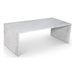 Pemberly Row Contemporary White Marble Coffee Table - 48