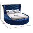 Pemberly Row Contemporary Navy Velvet Full Round Bed - 87
