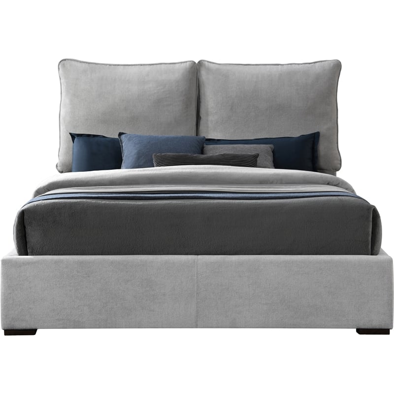 Pemberly Row Contemporary Light Gray Fabric King Bed - 82