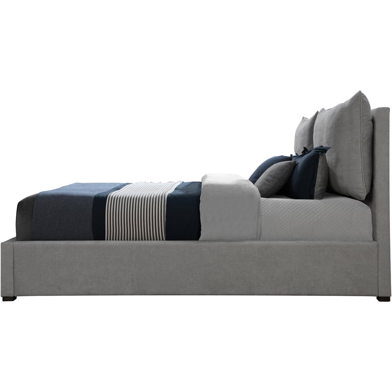 Pemberly Row Contemporary Light Gray Fabric King Bed - 82