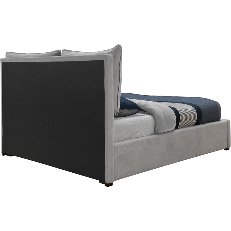 Pemberly Row Contemporary Light Gray Fabric King Bed - 82