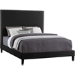 Pemberly Row Contemporary Soft Black Velvet King Bed - 82