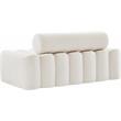 Pemberly Row Contemporary Soft Cream Velvet Loveseat - 58