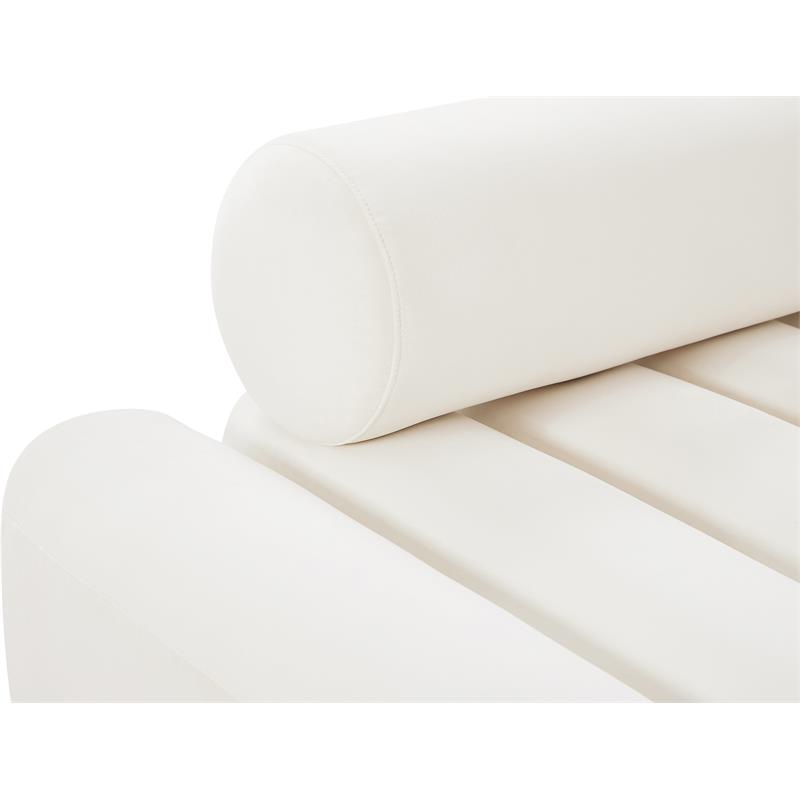 Pemberly Row Contemporary Soft Cream Velvet Loveseat - 58