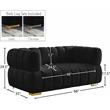 Pemberly Row Contemporary Soft Black Velvet Loveseat - 68