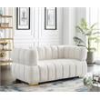 Pemberly Row Contemporary Soft Cream Velvet Loveseat - 68