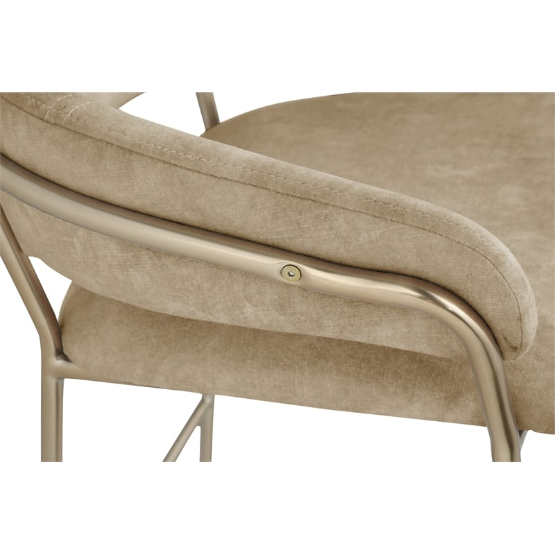 Pemberly Row Contemporary Beige Velvet Counter Stool - 21.5