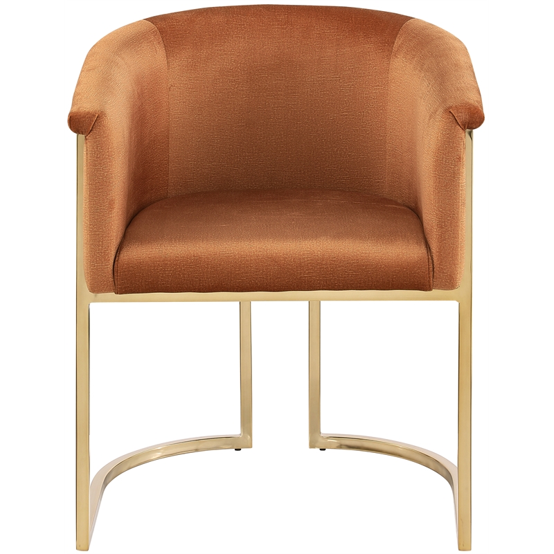 Pemberly Row Contemporary Cognac Velvet Dining Chair - 24.5