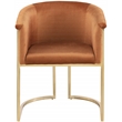 Pemberly Row Contemporary Cognac Velvet Dining Chair - 24.5