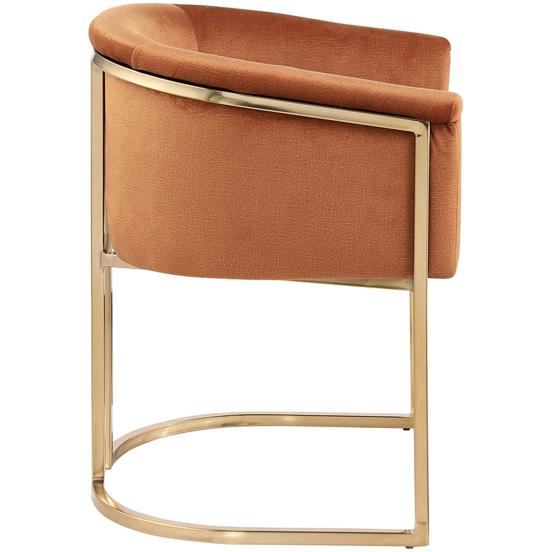 Pemberly Row Contemporary Cognac Velvet Dining Chair - 24.5
