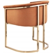 Pemberly Row Contemporary Cognac Velvet Dining Chair - 24.5