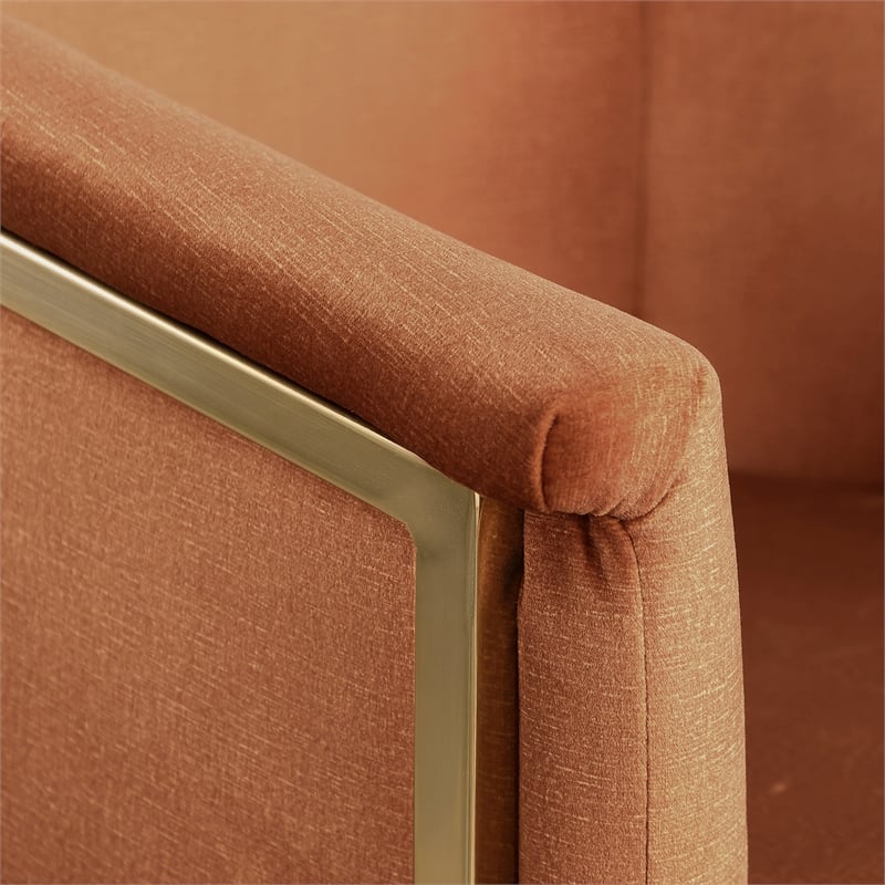 Pemberly Row Contemporary Cognac Velvet Dining Chair - 24.5