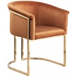 Pemberly Row Contemporary Cognac Velvet Dining Chair - 24.5