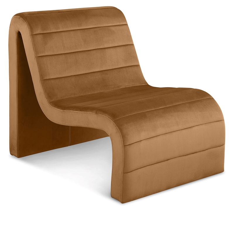 Pemberly Row Contemporary Saddle Velvet Accent Chair - 26.4