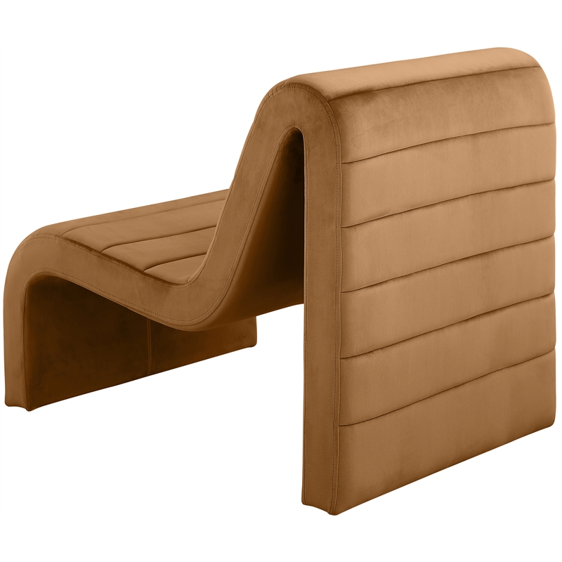 Pemberly Row Contemporary Saddle Velvet Accent Chair - 26.4