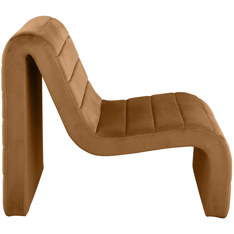 Pemberly Row Contemporary Saddle Velvet Accent Chair - 26.4