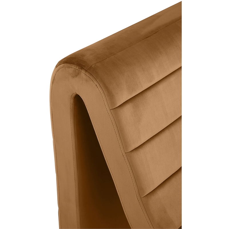 Pemberly Row Contemporary Saddle Velvet Accent Chair - 26.4