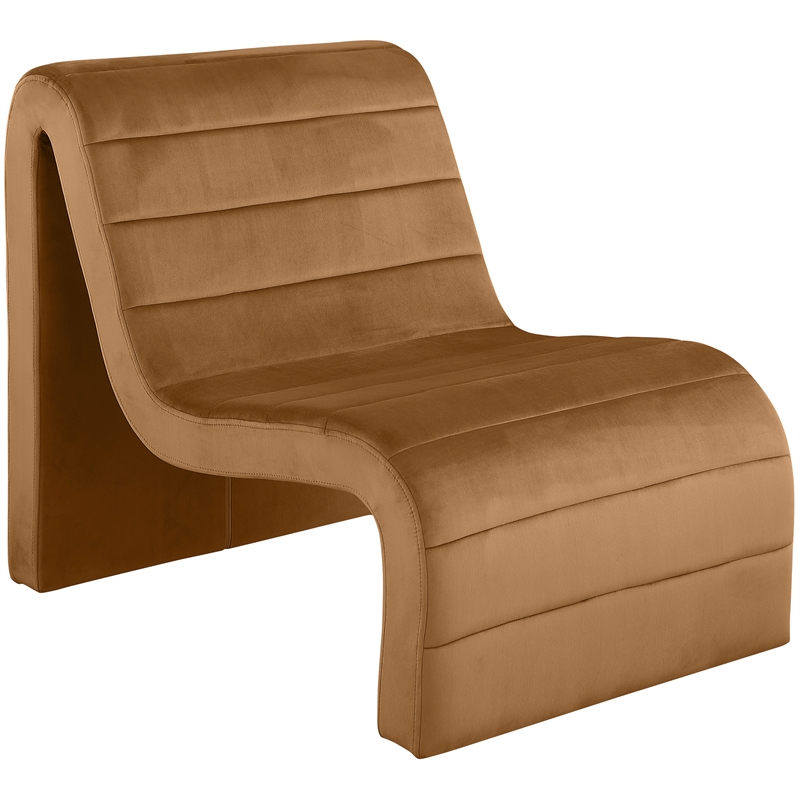 Pemberly Row Contemporary Saddle Velvet Accent Chair - 26.4