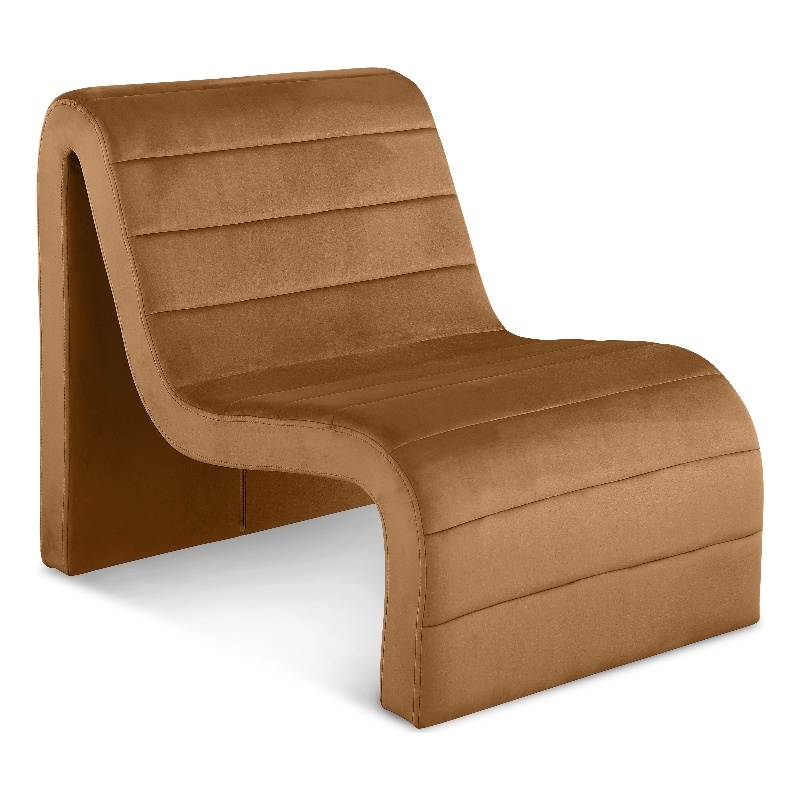 Pemberly Row Contemporary Saddle Velvet Accent Chair - 26.4