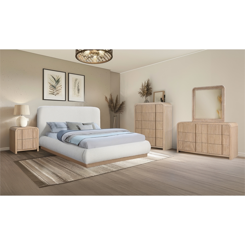 Pemberly Row Contemporary Natural Oak Veneer Dresser - 60