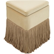 Pemberly Row Contemporary Camel Velvet Ottoman/Stool - 19.5