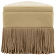 Pemberly Row Contemporary Camel Velvet Ottoman/Stool - 19.5
