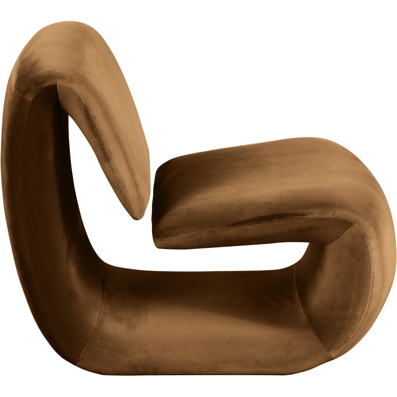 Pemberly Row Contemporary Saddle Velvet Accent Chair - 26