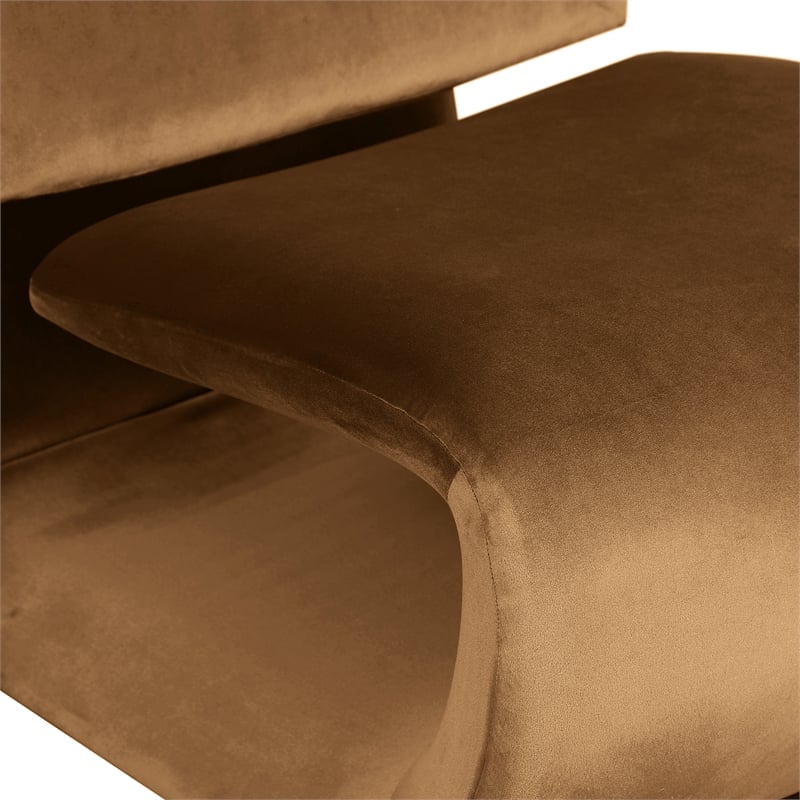 Pemberly Row Contemporary Saddle Velvet Accent Chair - 26