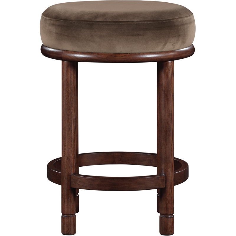 Pemberly Row Contemporary Brown Velvet Counter Stool - 18