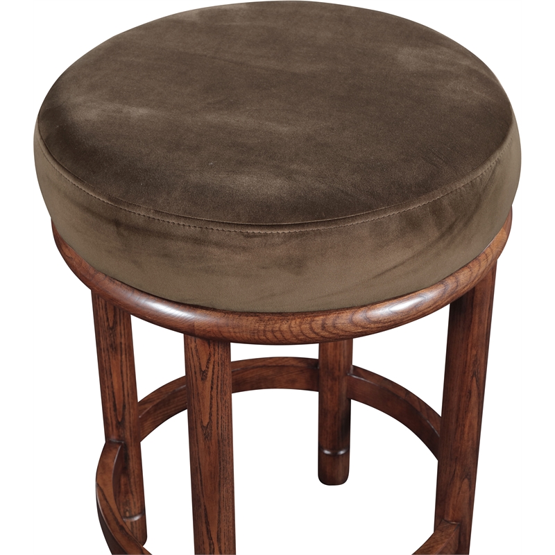 Pemberly Row Contemporary Brown Velvet Counter Stool - 18